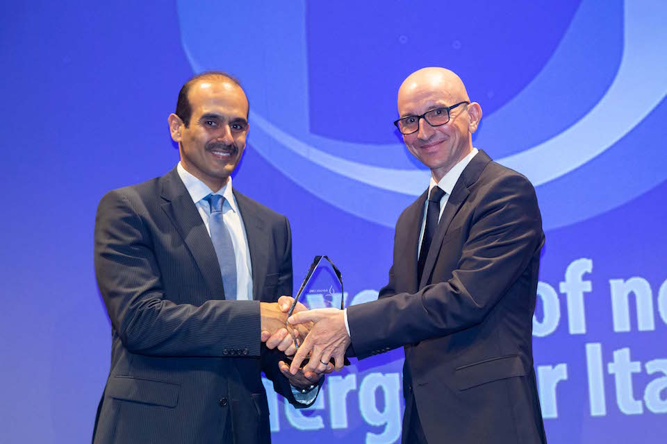 Saad Sherida Al-Kaabi, Ministro di Stato per gli affari energetici del Qatar e Presidente e CEO di Qatar Petroleum e Tim Kelly, amministratore delegato di Adriatic LNG
